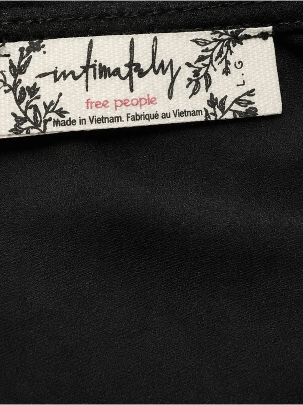 Free People Black Satin Lace-Trim Teddy